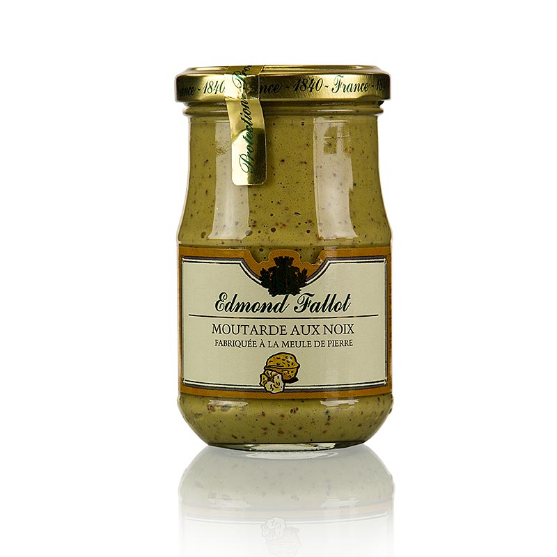 Moutarde aux noix, Dijon mustard with nuts, Fallot - 190 ml - Glass