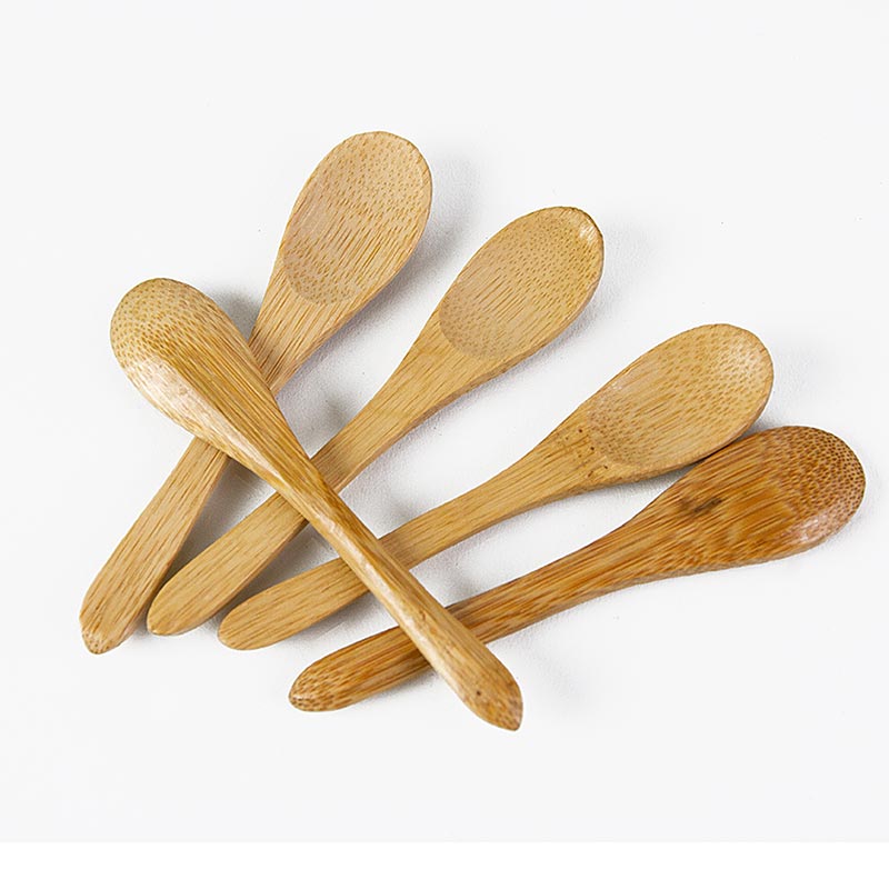 Reusable bamboo coffee spoons, dark brown, 9 cm, dishwasher safe - 100 pc - bag