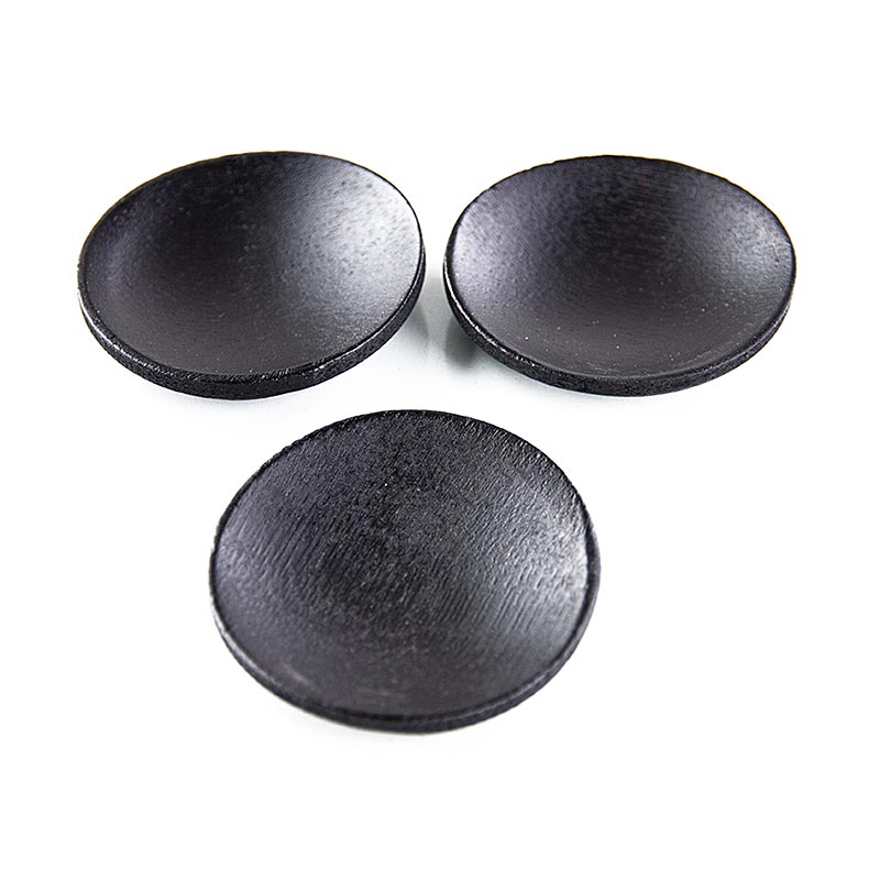 Bols / assiettes en bambou réutilisables, noir, rond, 6 cm, lavables au lave-vaisselle - 25 pièces - sac