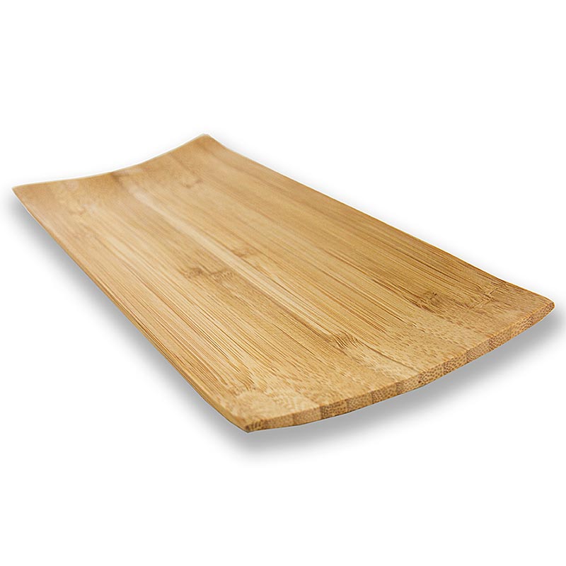Reusable bamboo plate, brown, rectangular, 24 x 10 cm, dishwasher-safe - 1 pc - bag