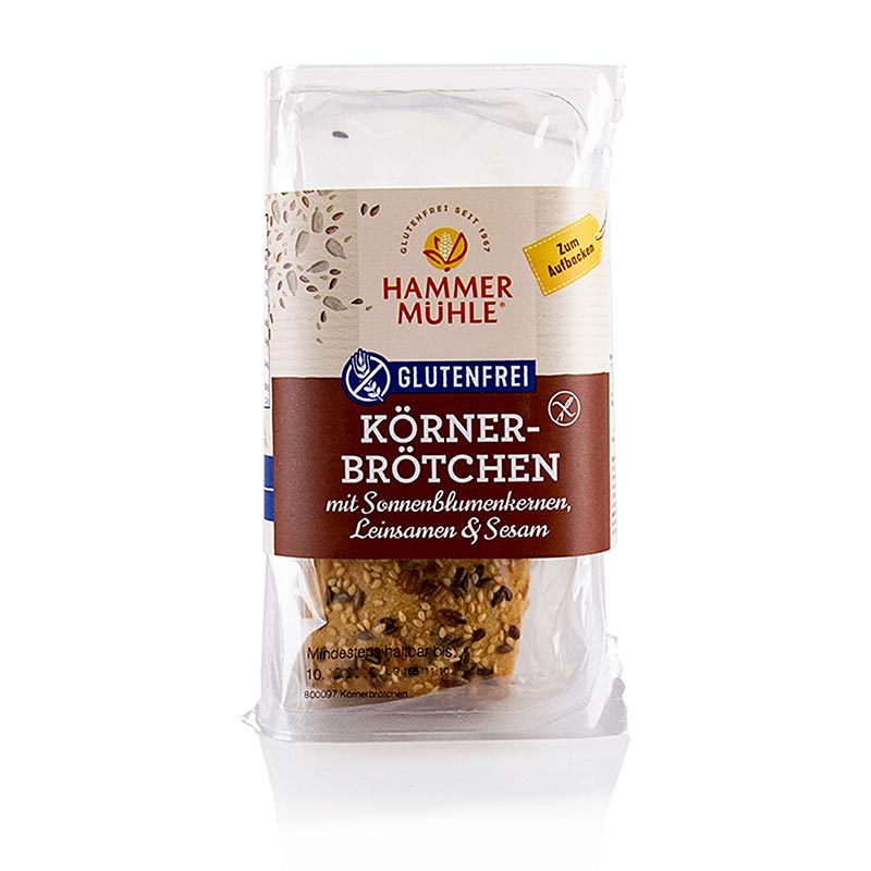 Körnerbrötchen, gluten- & laktosefrei, Hammermühle - 140 g, 2 Stück - Folie