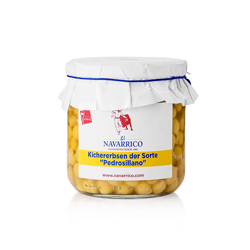 Kleine Kichererbsen Pedrosillano, in Lake, Navarrico - 325 g - Glas