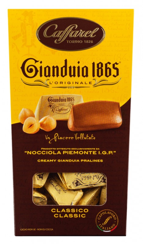 Gianduiotti classici, Ballotin, pralines nougat noisettes, pack, Caffarel - 150g - paquet