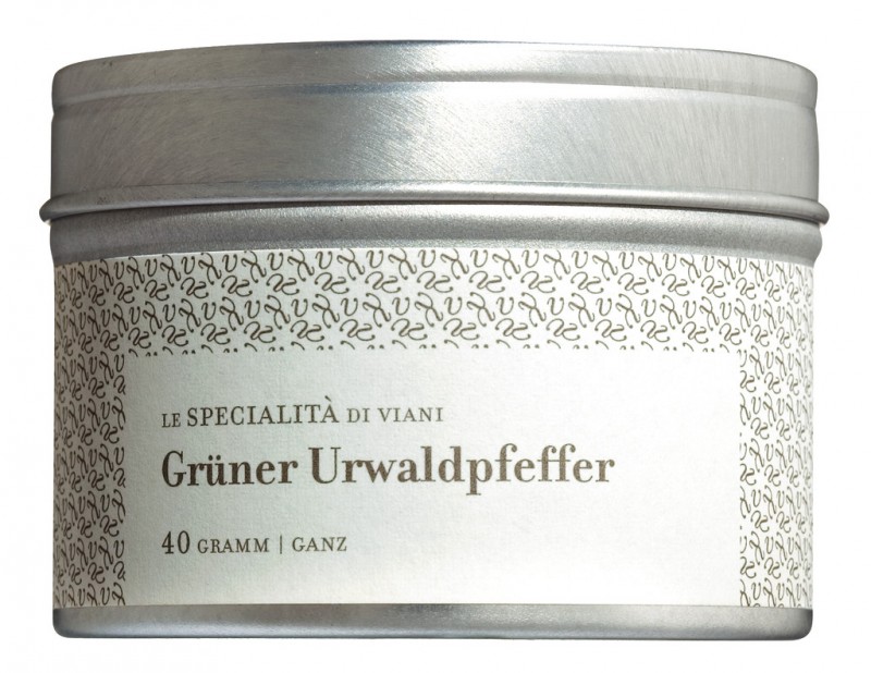 Urwaldpfeffer, grün, Bio, ganz, Kerala, Südwestindien, Le Specialita di Viani - 30 g - Dose