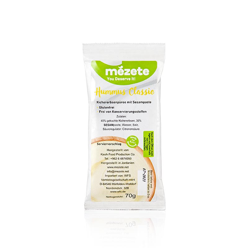 Hummus Classic, Kichererbsenpüree mit Sesampaste, Mezete - 70 g - Stück Hummus Classic, Kichererbsenpüree mit Sesampaste, Mezete - 70 g - Stück