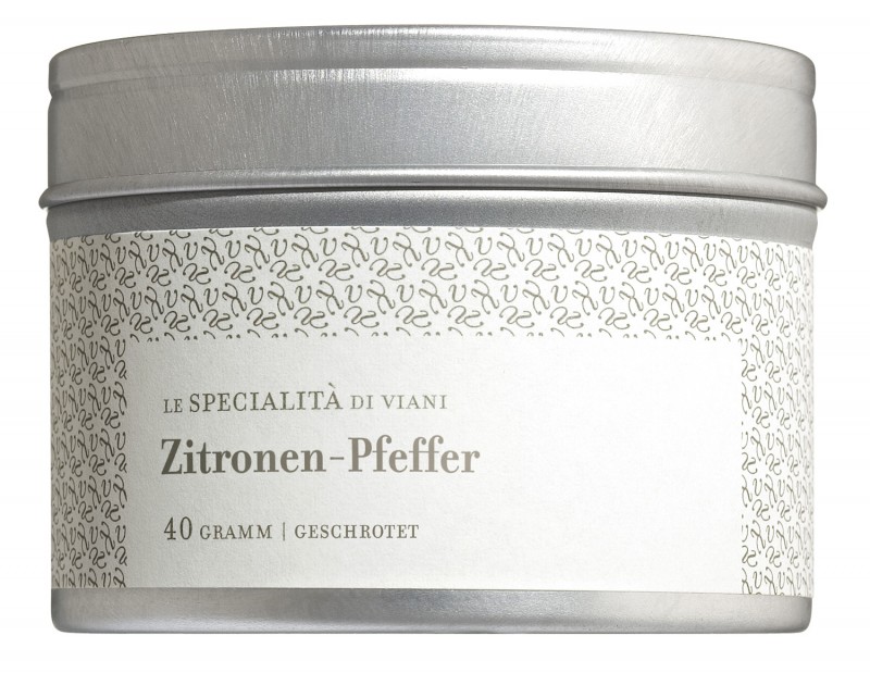 Urwaldpfeffer mit Zitrone, schwarz, Bio, gemahlen, Indien, Le Specialita di Viani - 40 g - Dose