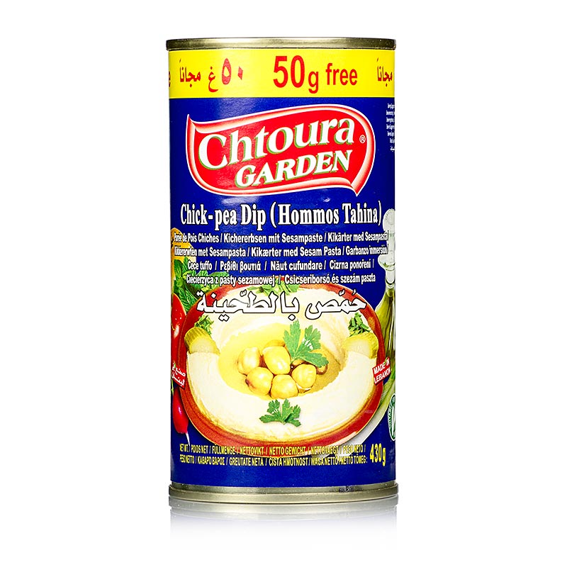 Hummus Tahini - Kichererbsenpüree mit Sesam, Chotura - 380 g - Dose