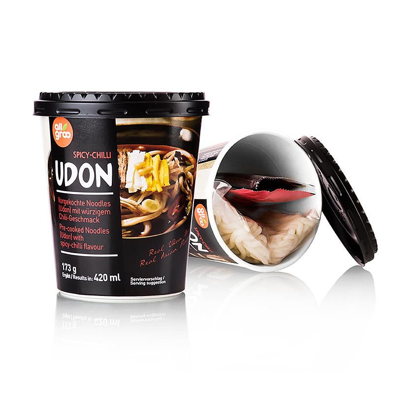 Nouilles instantanées Udon Cup, Piment épicé (piquant), Corée du Sud, Allgroo - 173 grammes - Pe peut