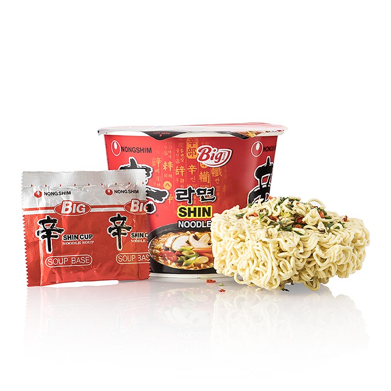 Instant Cup Noodles Ramyun Shini Big Bowl, erg heet, Nong Shim - 114 gram - inpakken