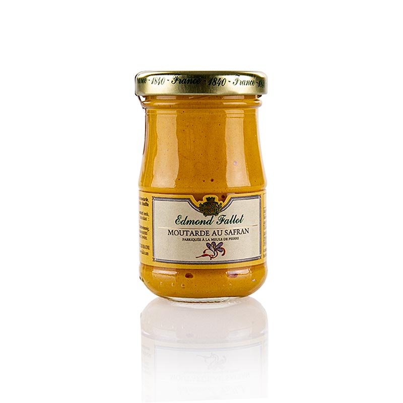 Moutarde de Dijon, fine, au safran, fallot - 100 ml - Un verre