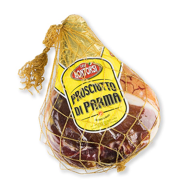 Montorsi Parmaham DOP zonder been, minimaal 12 maanden (met voetstuk) - ongeveer 6,6 kg - vacuüm