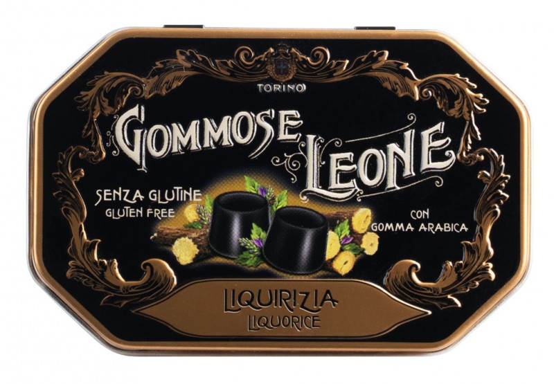 Monogusto lattine gommose liquirizia, Gelee-Bonbons mit Lakritz, Leone - 9 x 42 g - Display
