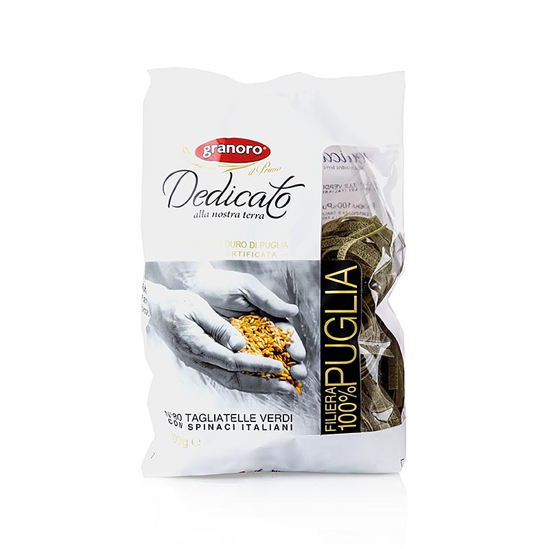 Granoro Dedicato - Tagliatelle Nidi Spinaci, No.80, Bandnudelnester - 500 g - Packung Granoro Dedicato - Tagliatelle Nidi Spinaci, No.80, Bandnudelnester - 500 g - Packung