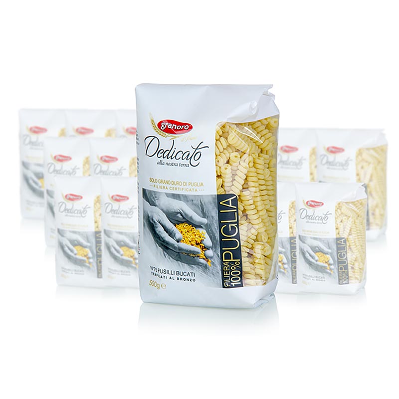 Granoro Dedicato - Fusilli Bucati, spiral noodle, No.75 - 10 kg, 20 x 500g - carton