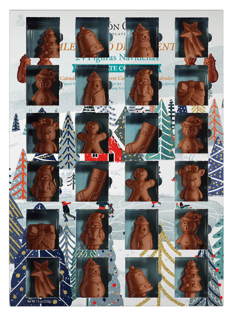 Calendario de Adviento Figuras Navidenas, Calendrier de l`Avent avec figurines en chocolat au lait, Simon Coll - 216g - Morceau Calendario de Adviento Figuras Navidenas, Calendrier de l`Avent avec figurines en chocolat au lait, Simon Coll - 216g - Morceau