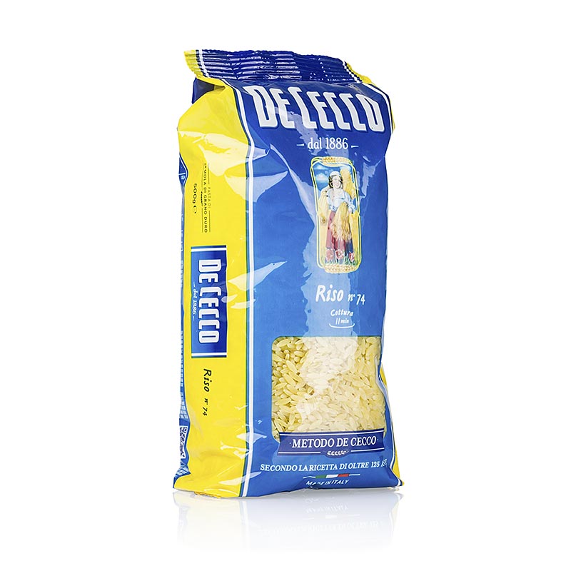 De Cecco Riso (rice grain noodle), No. 74 - 12 kg, 24 x 500g - carton