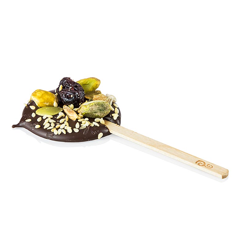 Sucettes au chocolat, 3 types, Ø 4,5 x 11 cm - 570 g, environ 44 pieces - Papier carton Sucettes au chocolat, 3 types, Ø 4,5 x 11 cm - 570 g, environ 44 pieces - Papier carton