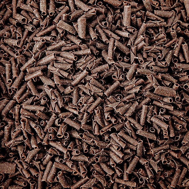Chokoladepynt rasp blossom mørk chokolade (Curls Dark) - 1,5 kg - karton