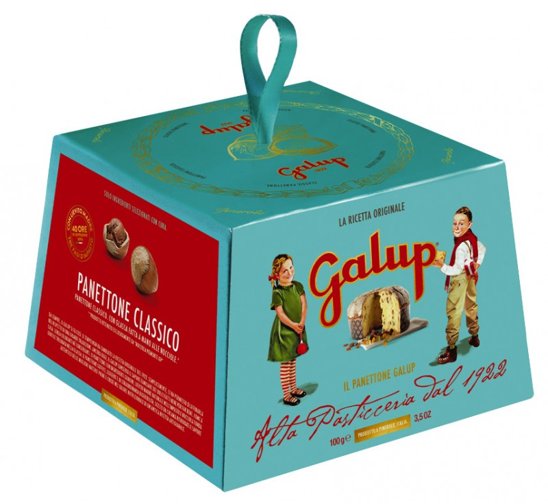 Astuccio Gran Galup Panettone Classico, Traditioneller Hefekuchen, Galup - 100 g - Stück