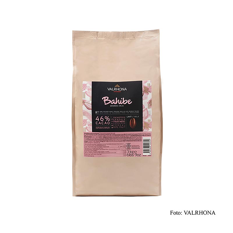Valrhona Bahibe, whole milk couverture, Callets, 46% cocoa, Dominican Republic - 3 kg - bag
