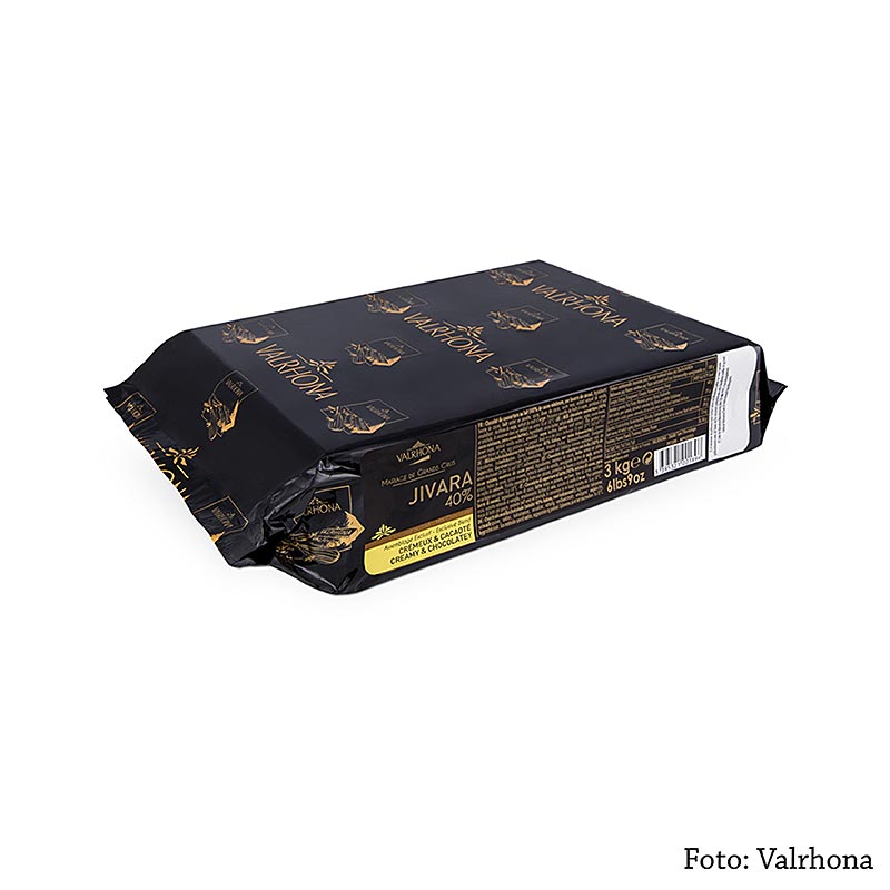 Valrhona Jivara Lactee Grand Cru, soedmaelkscoverture, blok, 40% kakao - 3 kg - blok