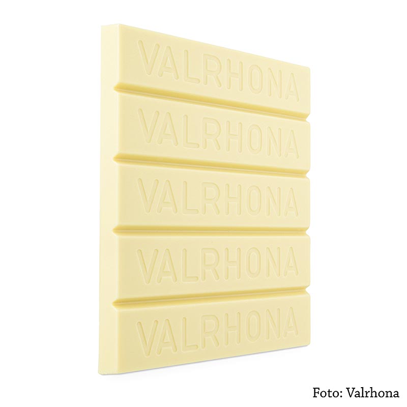 Valrhona Ivoire, couverture blanche, bloc, beurre de cacao 35%, lait 21% - 3kg - bloc