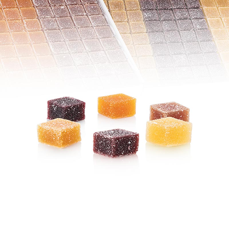 Valrhona Pate de Fruits, 6 Sorten Fruchtgelees - 1,8 kg, 192 Stück - Karton