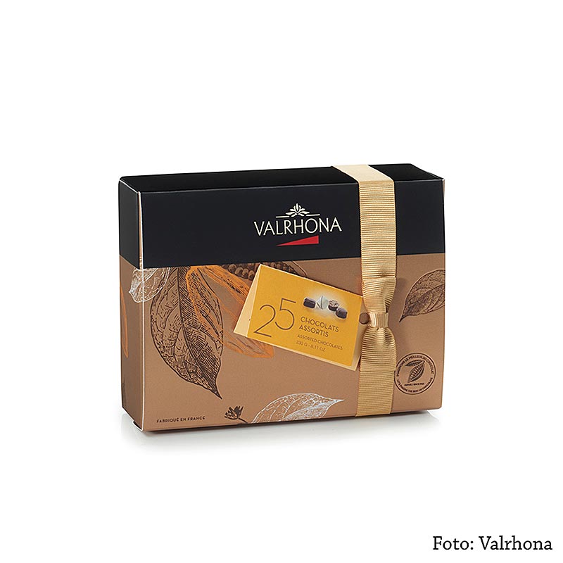 Valrhona Ballotin-assortiment, fijne pralinamix - 230 g, ongeveer 25 pct - doos