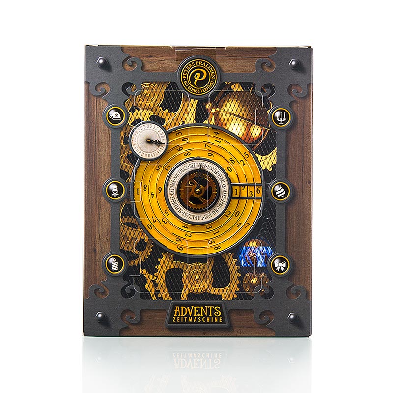 Adventskalender Zeitmaschine, mit Pralinen, alkoholfrei, Peters - 300 g - Karton
