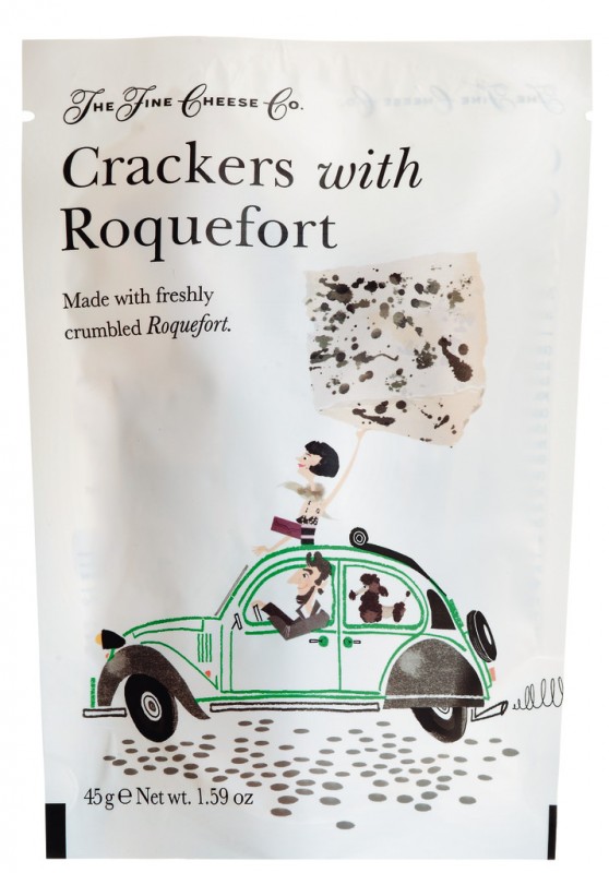 Crackers with Roquefort, Cracker mit Roquefort, Fine Cheese Company - 45 g - Packung