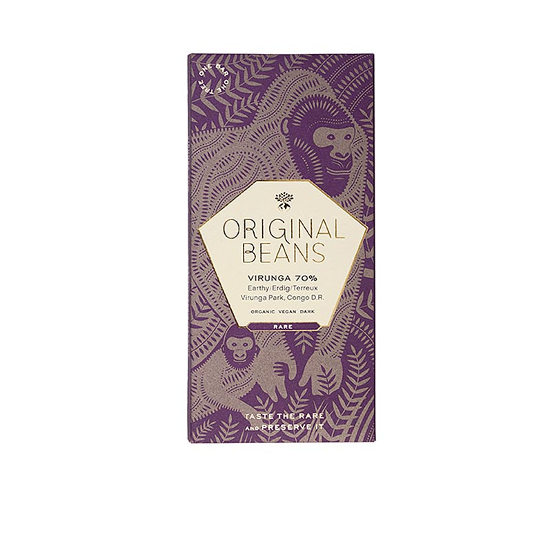 Cru Virunga Congo, 70% Dark Chocolate Bar, Original Beans, BIO - 70 g - Box