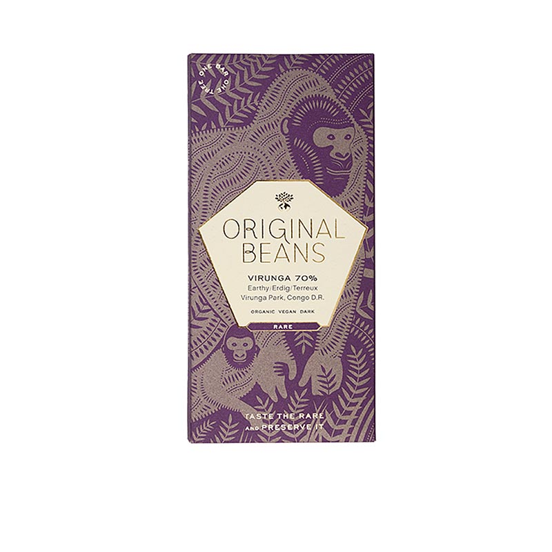 Cru Virunga Congo, 70% pure chocoladereep, originele bonen, BIO - 70 g - Doos