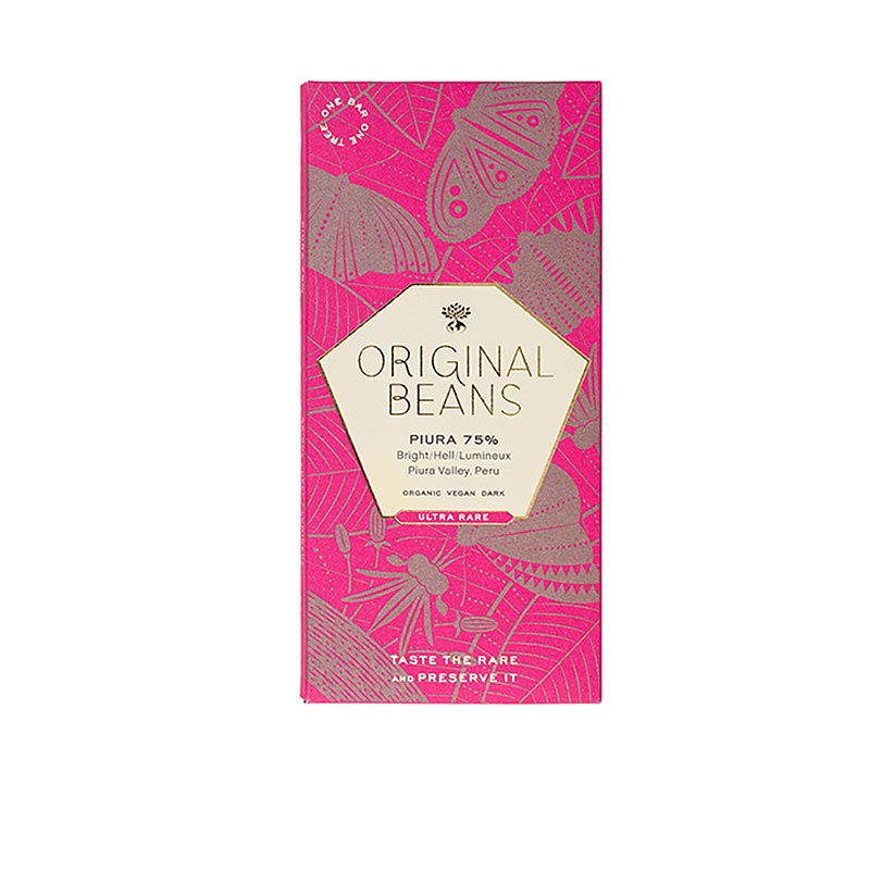 Piura Porcelana Peru, 75% Bitter Schokoladentafel, Original Beans, BIO - 70 g - Schachtel