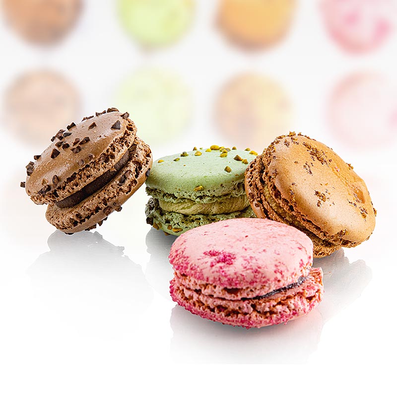 Maxi Macarons Mischung, 60mm, 4 Sorten a 12 Stück, Delifrance - 1,92 kg, 48 x 40g - Karton Maxi Macarons Mischung, 60mm, 4 Sorten a 12 Stück, Delifrance - 1,92 kg, 48 x 40g - Karton