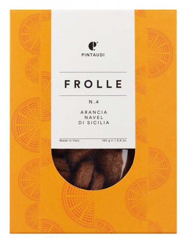 Frolla n. 4 arancia Navel di Sicilia, Mürbeteigkekse mit Orangen und Kakao, Pintaudi - 160 g - Packung Frolla n. 4 arancia Navel di Sicilia, Mürbeteigkekse mit Orangen und Kakao, Pintaudi - 160 g - Packung