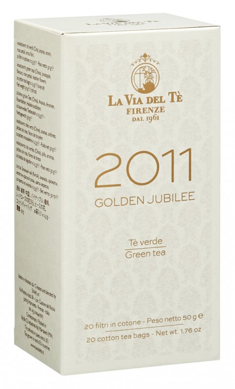 Miscela 2011, Grüner Tee mit Ananas, Rosen- u. Heidekrautblüten, La Via del Tè - 20 x 2,5 g - Packung