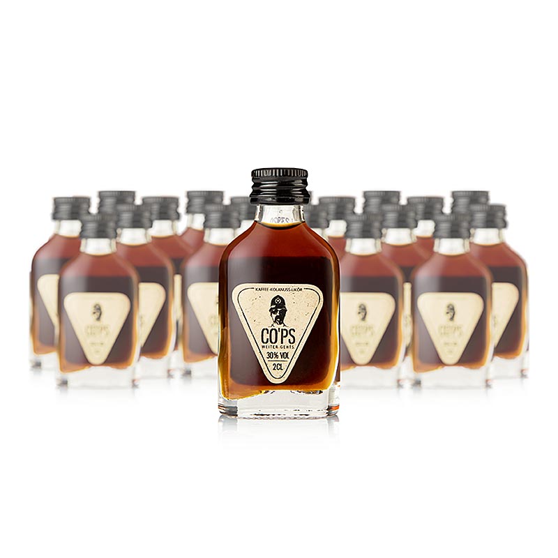 CO`PS - Kaffee-Kolanuss Likör, 30% vol., Miniatur Display - 480 ml, 24 x 20ml - Karton CO`PS - Kaffee-Kolanuss Likör, 30% vol., Miniatur Display - 480 ml, 24 x 20ml - Karton