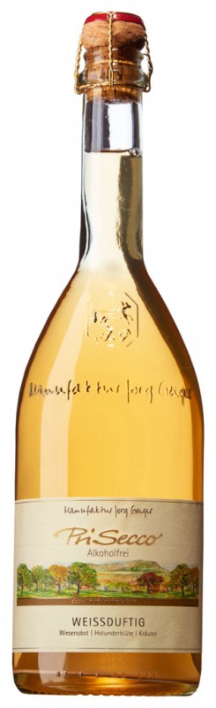 Jörg Geiger PriSecco Weißduftig, Alkoholfreier Cocktail, weiß - 0,75 l - Flasche Jörg Geiger PriSecco Weißduftig, Alkoholfreier Cocktail, weiß - 0,75 l - Flasche