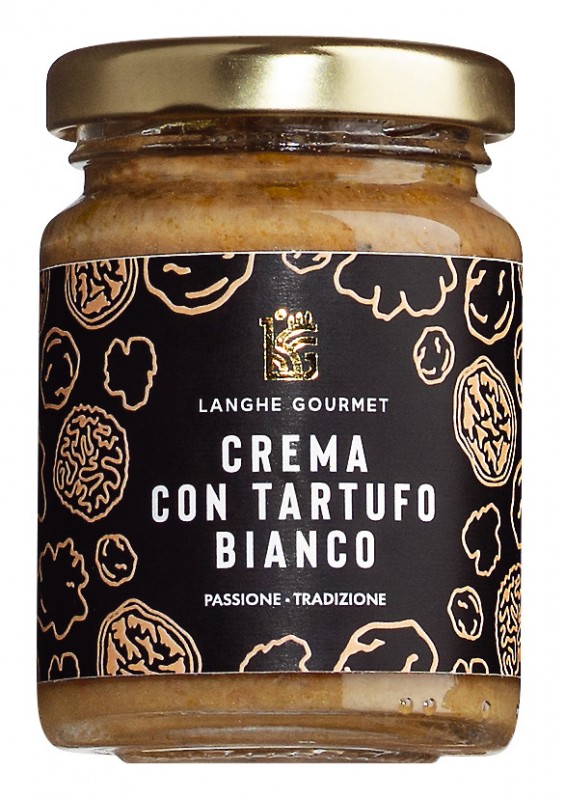 Crema con tartufo bianco, Würzcreme mit Trüffel, Langhe Gourmet - 85 g - Glas