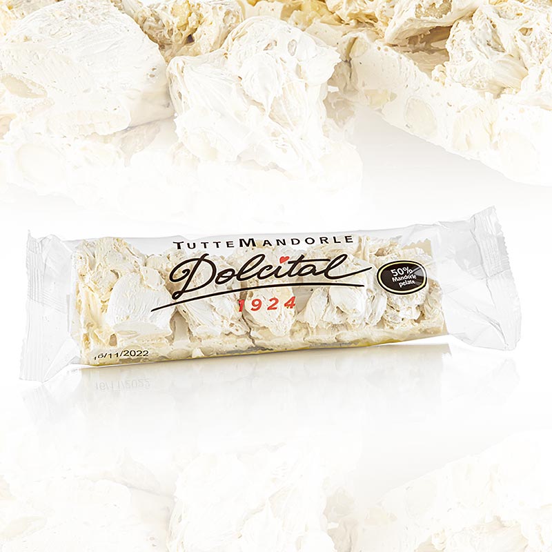 Torrone Riegel - mit mediterraner Mandel, hart, Dolcital - 200 g - Folie