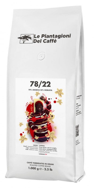 Espresso rosso, bonen, 78% arabica, 22% robusta, Le Piantagioni del Caffe - 1.000 g - Zak