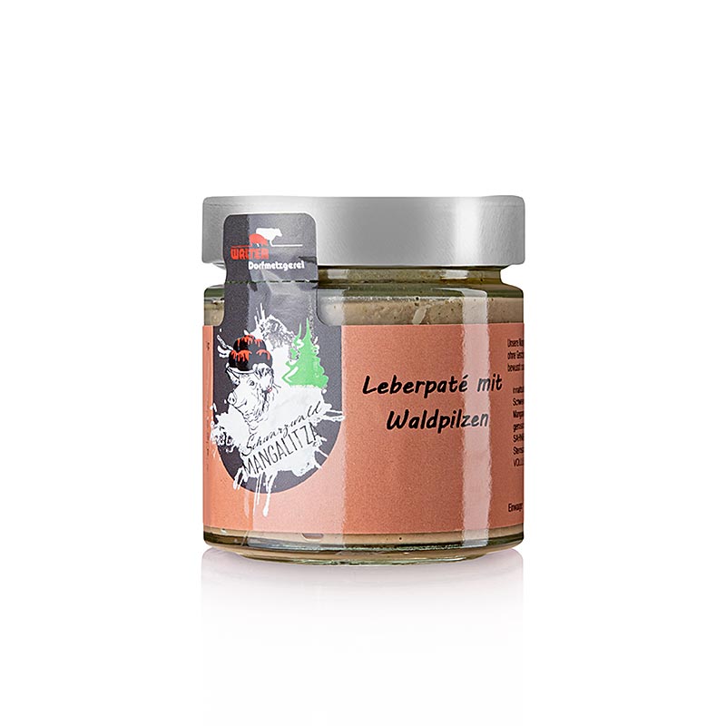 Leberpate mit Waldpilzen, vom Mangaliza Wollschwein - 150 g - Glas