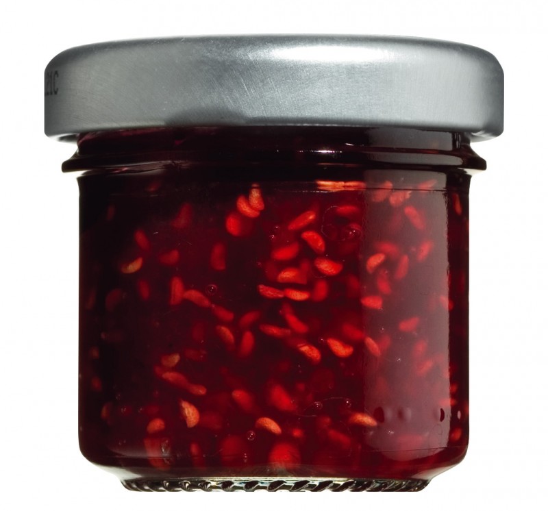 Himbeerkonfitüre der Sorte Mecker, aus der Region vom Massif Central, Alain Milliat - 30 g - Glas Himbeerkonfitüre der Sorte Mecker, aus der Region vom Massif Central, Alain Milliat - 30 g - Glas