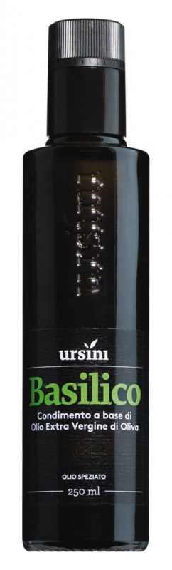 Olio Basilico, Olivenöl mit Basilikum, Ursini - 250 ml - Flasche Olio Basilico, Olivenöl mit Basilikum, Ursini - 250 ml - Flasche