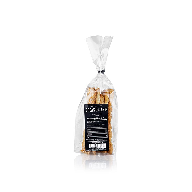 Cocas de Anis, puff pastry with anise - 115 g - bag