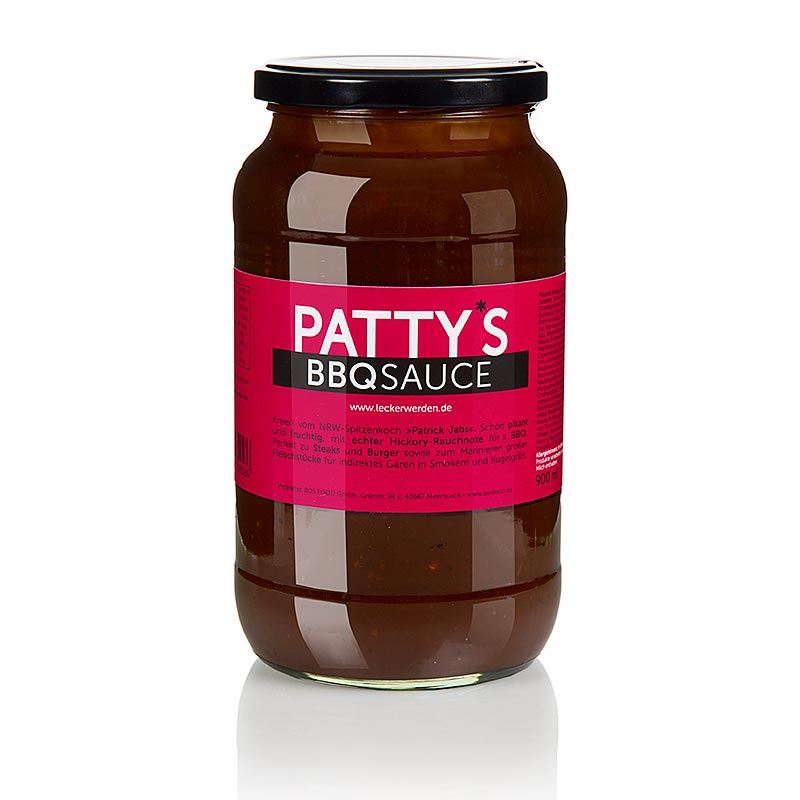 Patty`s BBQ Sauce, créée par Patrick Jabs - 900 ml - Le verre