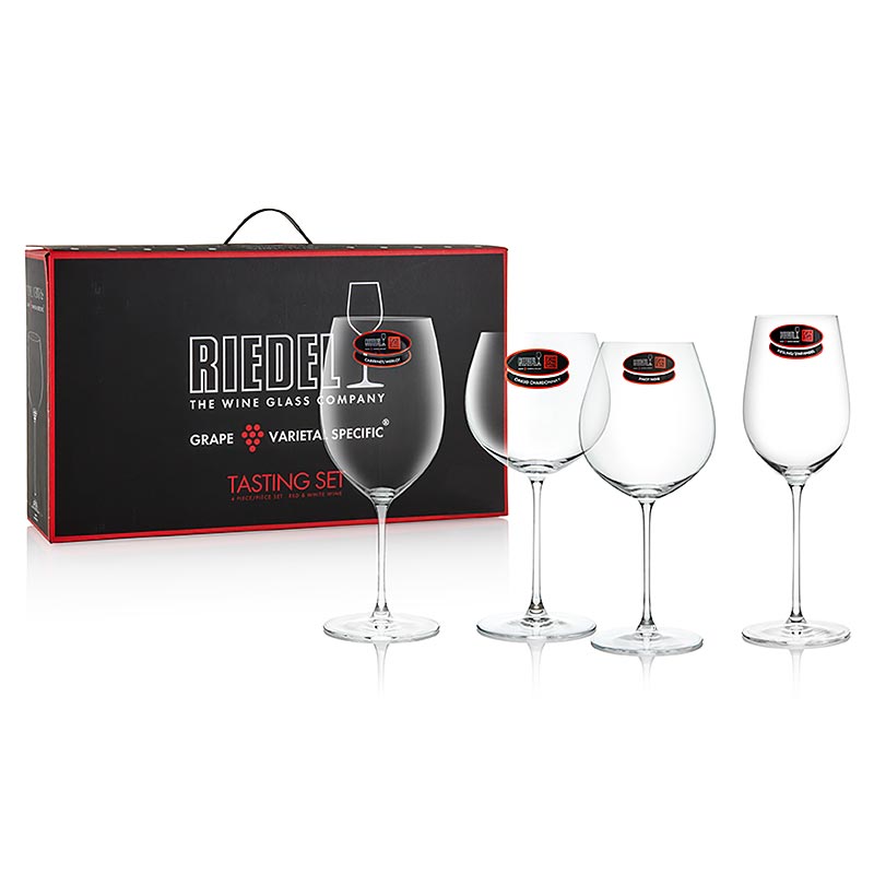 Riedel Veritas Glas - Verkostungs Set 2x Weiß & Rot (5449 / 47), im Geschenkkarton - 4 Stück - Karton