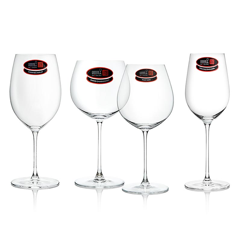 Verre Riedel Veritas - set de dégustation 2x blanc et rouge (5449/47), dans un coffret cadeau - 4 pièces - carton