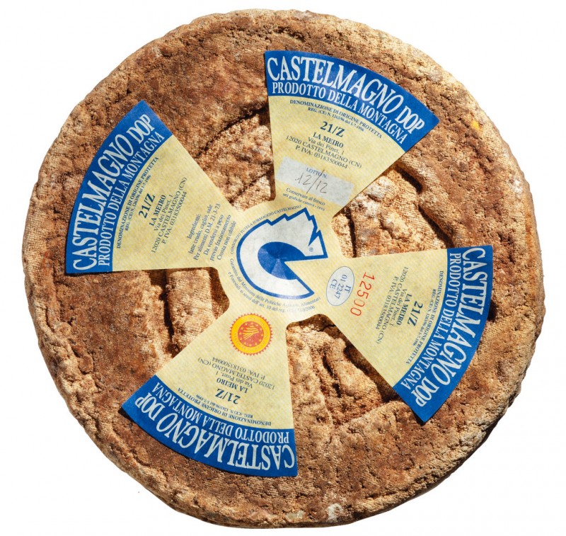 Castelmagno di montagna DOP, forma, Kuhrohmilchkäse, 4-6 Monate gereift, La Meiro - ca. 5 kg - Stück Castelmagno di montagna DOP, forma, Kuhrohmilchkäse, 4-6 Monate gereift, La Meiro - ca. 5 kg - Stück