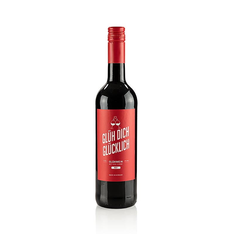 Glüh Dich Glücklich - Glühwein ROT, aus deutschen Trauben, 11% vol., vegan - 750 ml - Flasche Glüh Dich Glücklich - Glühwein ROT, aus deutschen Trauben, 11% vol., vegan - 750 ml - Flasche
